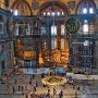Istanbul -  Inside the Aya Sophia. Once a Byzantine Basilica, then a mosque and now a museum.